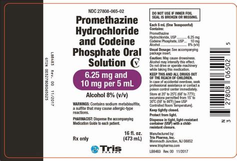 Dailymed Promethazine Hydrochloride And Codeine Phosphate Solution