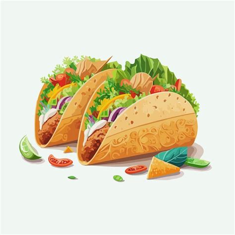 Vector Lindo Estilo De Dibujos Animados De Tacos Vector Premium