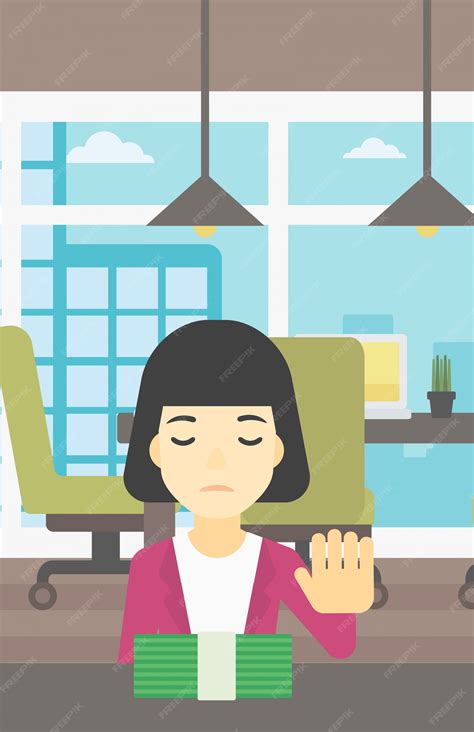 Premium Vector Woman Refusing Bribe