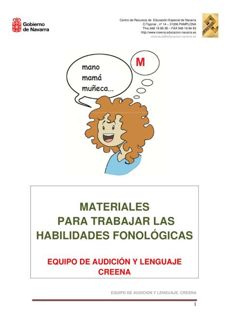 Materiales Para Trabajar Las Habilidades Fonologicas CREENA