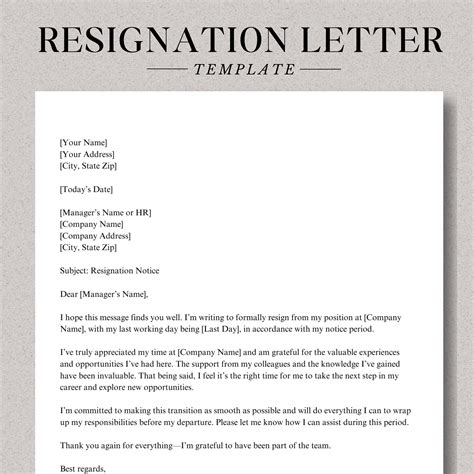 Resignation Letter Ireland