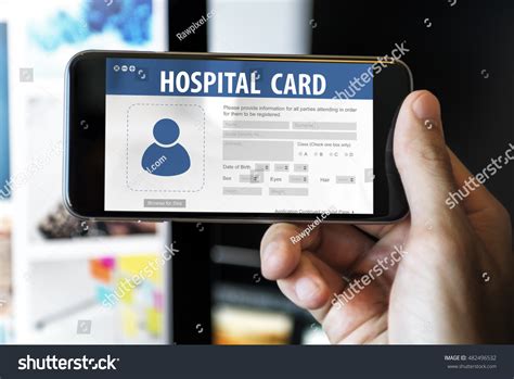 hospital insurance card identification data information stock photo
