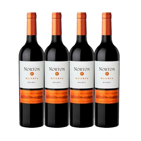 Kit Garrfas Vinho Argentino Norton Reserva Malbec Ml Vinho