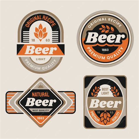 Free Vector Flat Design Beer Label Collection