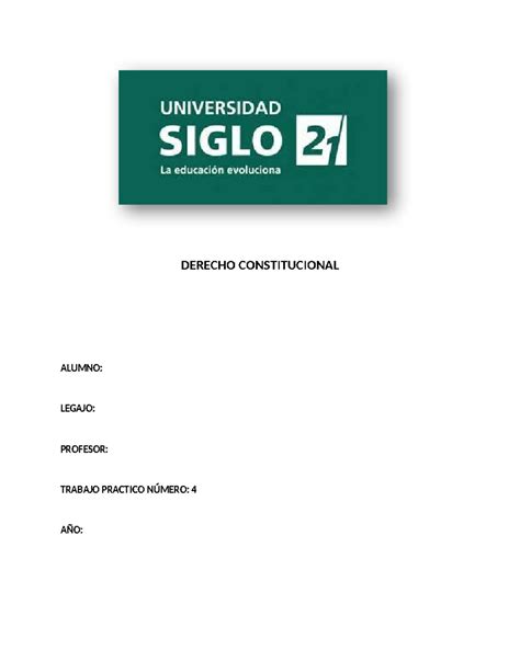 TP4 Lescano Constitucional DERECHO CONSTITUCIONAL ALUMNO LEGAJO