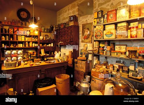 France Maine Et Loire Doue La Fontaine Museum Of Old Shops Stock
