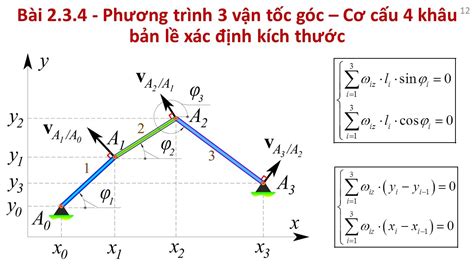 CƠ LÝ THUYẾT ĐỘNG LỰC HỌC BÀI TẬP 2 3 4 PT 3 vận tốc góc Cơ cấu bốn