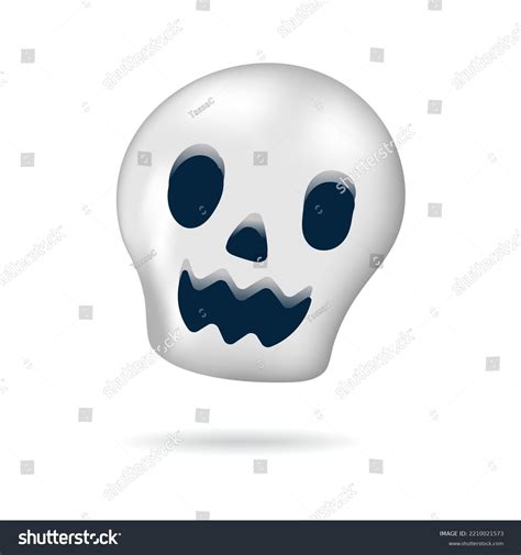 Cute 3d White Skull Icon Happy Stock Vector Royalty Free 2210021573