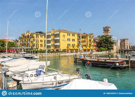 Sunny Day In Beautiful Town Sirmione Located On Garda Lake Editorial