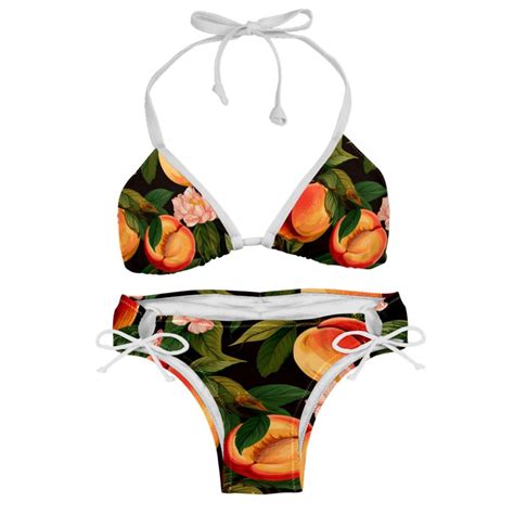 Peach Detachable Sponge Adjustable Strap Bikini Set Two Pack Swim Suits For WomenToolStrip With