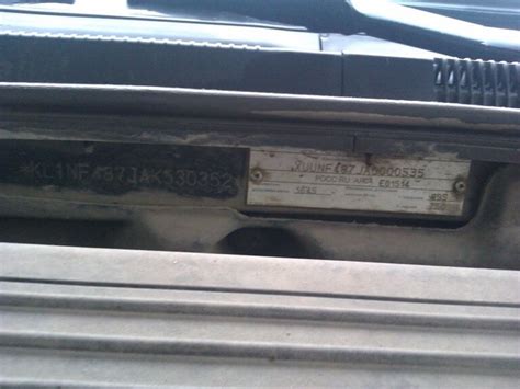 Расположение и расшифровка VIN-номера Лачетти