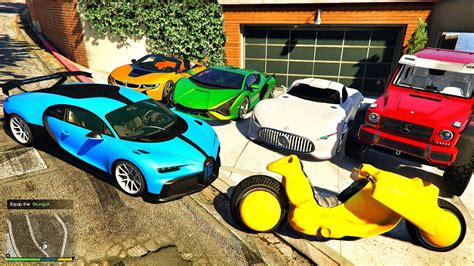 GTA 5 STEALING LUXURY LAMBORGHINI BUGATTI I8 AMG 6X6 WITH FRANKLIN GTA