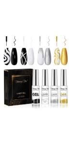 Shining She Gel Nail Polish Set Color White Beige Nude Pink Champagne Brown Gel Polish Set