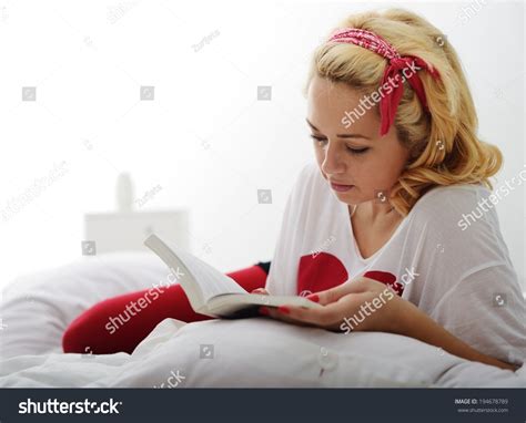 Happy Blonde Girl On Bed Bedroom Stock Photo 194678789 Shutterstock