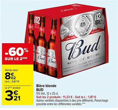 Promo Bi Re Blonde Bud Chez Carrefour Market Icatalogue Fr