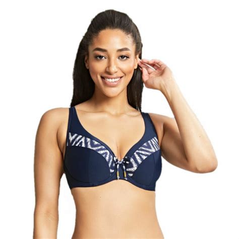 Plavky vrchní díl PANACHE SWIM OCEANA PLUNGE BIKINI NAVY Caresse BraExpert