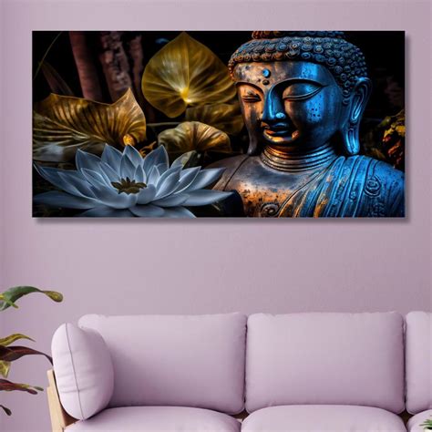 Saf Unframed Rolled Art Print Lord Buddha Canvas Wall Art Print For Home Décor And Office