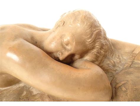 Large Terracotta Sculpture Marcel Bouraine Sleeping Nude Woman Cm Th Century