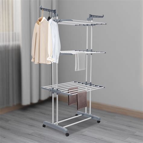4-Tier Foldable Clothes Drying Rack Stand Airer Laundry Washing Drier