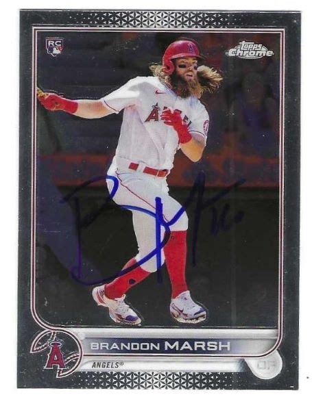 Autographed Brandon Marsh Los Angeles Angels Topps Chrome Card