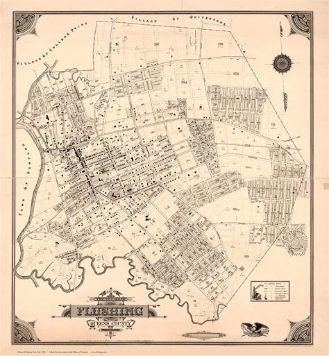 NY 1894 - Old Map of Flushing, Queens - Old Map Reprint NYC Small Areas ...