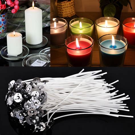 50PCS 8 Inch Candle Wicks Pre Waxed Wick For Cotton Core Candles DIY