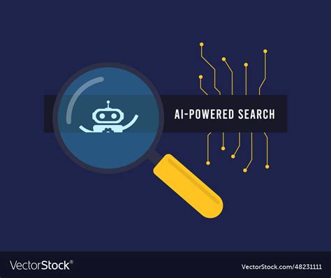 Ai-powered search engine concept search Royalty Free Vector