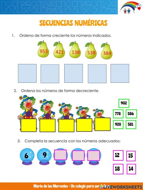 Secuencia S NumÉricas 2do Grado Worksheet