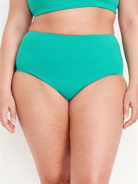 High Waisted French Cut Puckered Bikini Swim Bottoms Old Navy