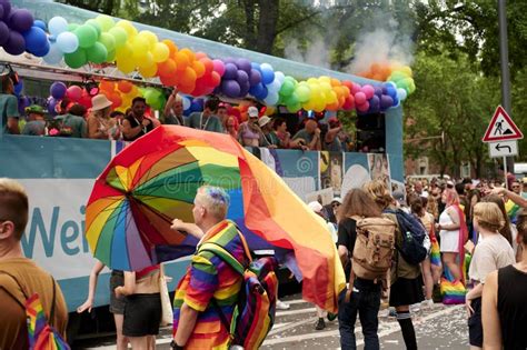 Participant Of Street Parade Of The Christopher Street Day CSD Gay Pride LGBT Editorial