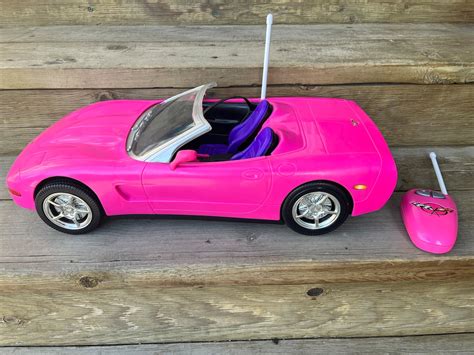 Vintage Mattel Hot Pink Barbie Doll Car Remote Control Battery Toy Corvette Convertible Etsy