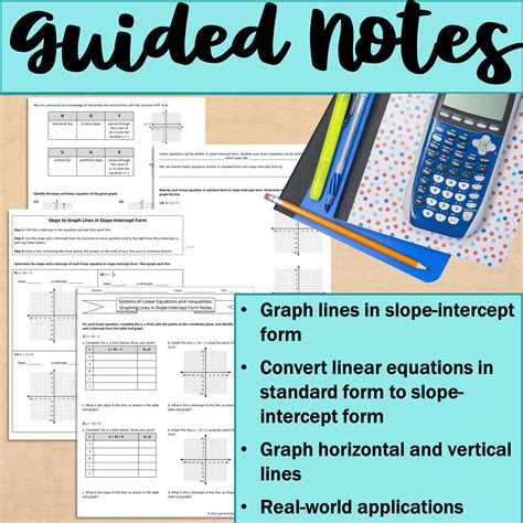 Graphing Lines In Slope Intercept Form Guided Notes And Worksheet Light Bulb Moments In Math