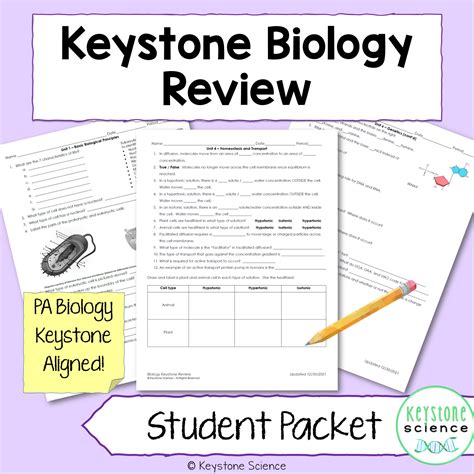 Biology Keystone Content Review Packet with Answer Key - Classful