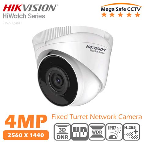 HIKVISION 4MP HiWATCH IR PoE Outdoor Fixed Turret Network Camera, H.265 ...