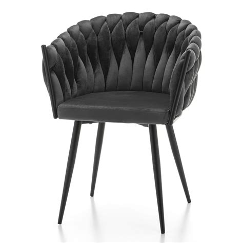 Krzes O Tapicerowane Plecione Latina Glamour Zaplatane Welurowe Szare Home Design