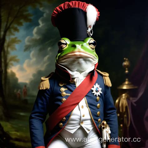 Frog Wearing Napoleon Costume Majestic Amphibian Dressed in Historical ...