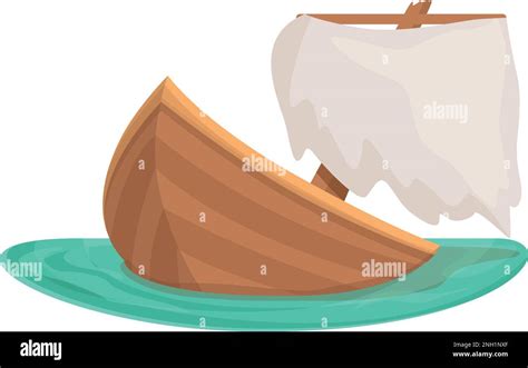 Bottom Shipwreck Icon Cartoon Vector Old Ship Ocean Island Stock