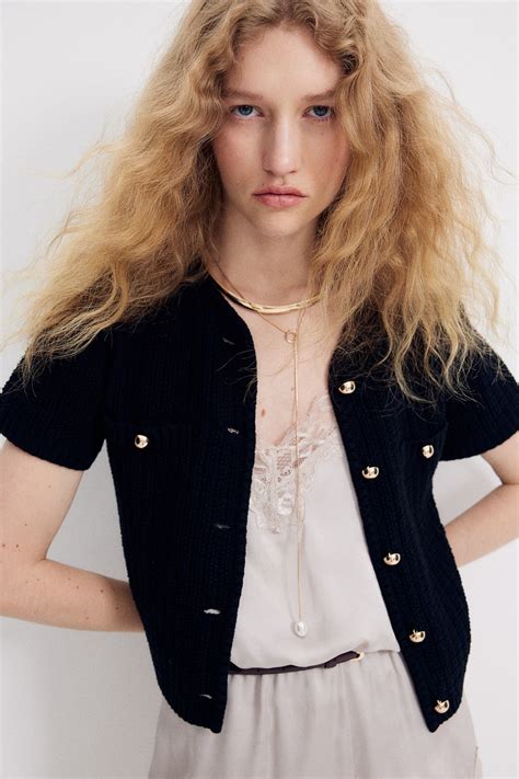 Strukturstrikket cardigan - Sort - DAME | H&M NO