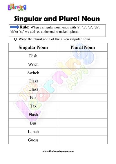 Free Singular And Plural Nouns Worksheets For Grade 3