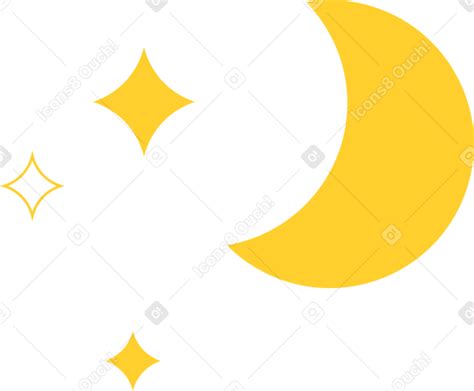 Полумесяц со звездами в PNG, SVG