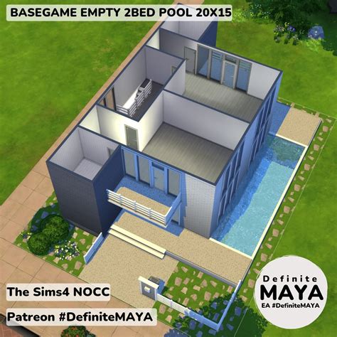 Basegame Empty Bed Pool X Definitemaya In Sims House