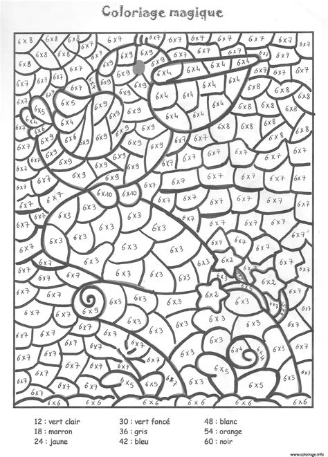 Table De Multiplication De A Coloriage Magique Tableau De