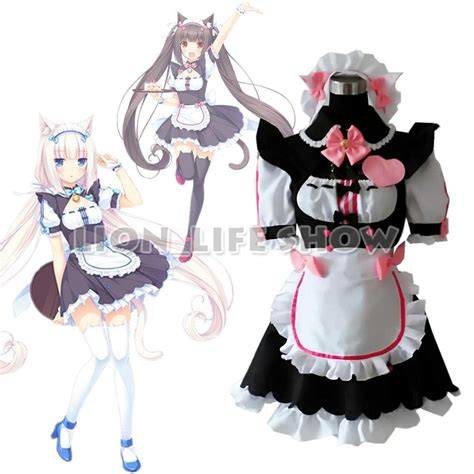 NEKOPARA Maid Cosplay Kostüm Sexy Nettes Kleid Vollen Satz Anime Manga Hentai Sexy