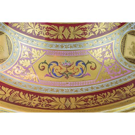 Antique Royal Vienna Porcelain Gilded Covered Centerpiece Signed