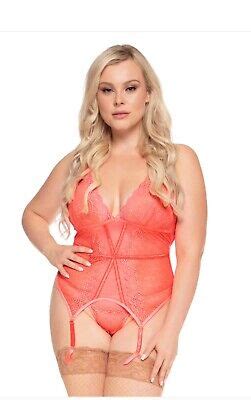 Pure Romance MESH LACE GARTER BUSTIER SET LINGERIE QUEEN EBay