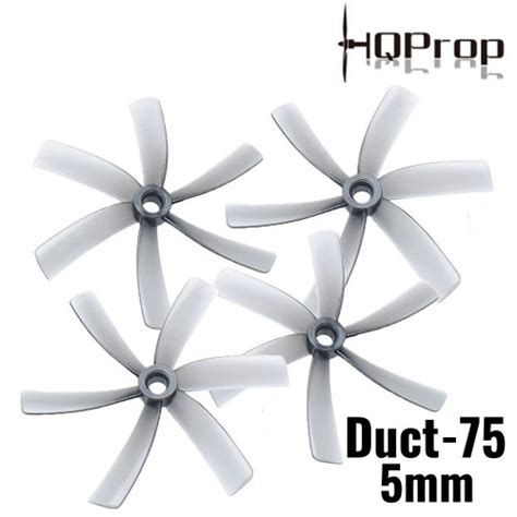 HQProp Cinewhoop Duct 75MMX6 Grey 5MM Hole 6 Blade Propeller 2 Pairs