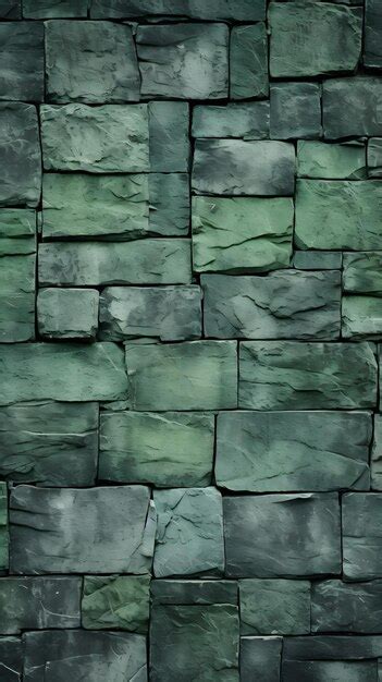 Premium Photo Mossy Elegance Green Stone Wall Texture