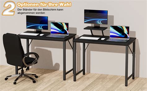 Pipipoxer Schreibtisch Mit Monitorablage Pc Tisch Computertisch