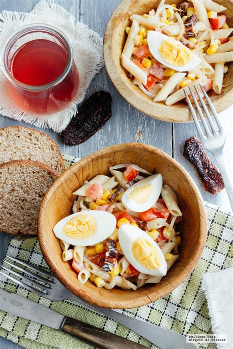 Ensalada De Pasta Con Huevo Y Verduras Receta De Ensalada