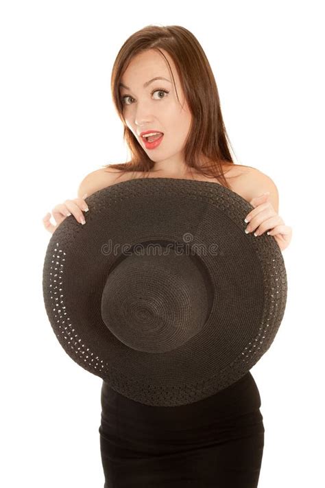 Happiness Naked Woman With Black Hat Stock Photo Image Of Black Female 20461296